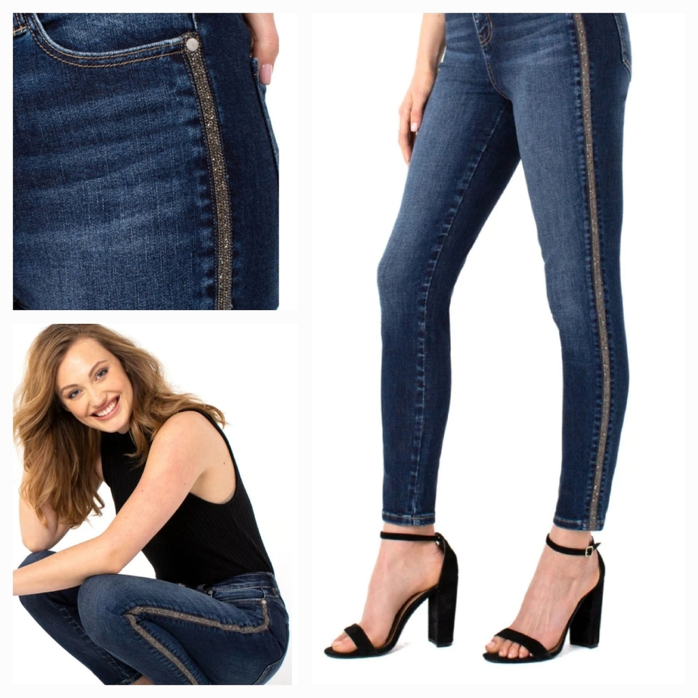Liverpool JeansHigh Rise Ankle Skinny with Bling sz 14